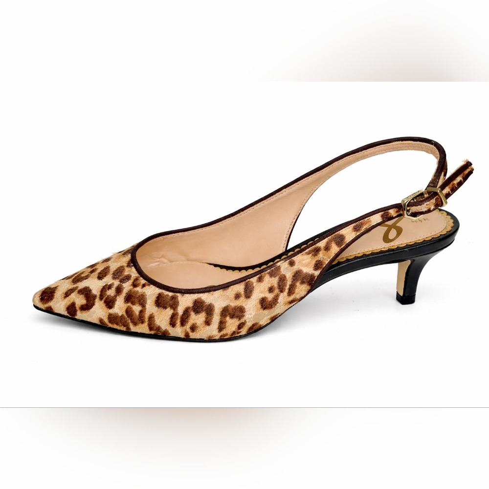 Sam Edelman Bianka Slingback Pumps, featuring a leopard print US 6